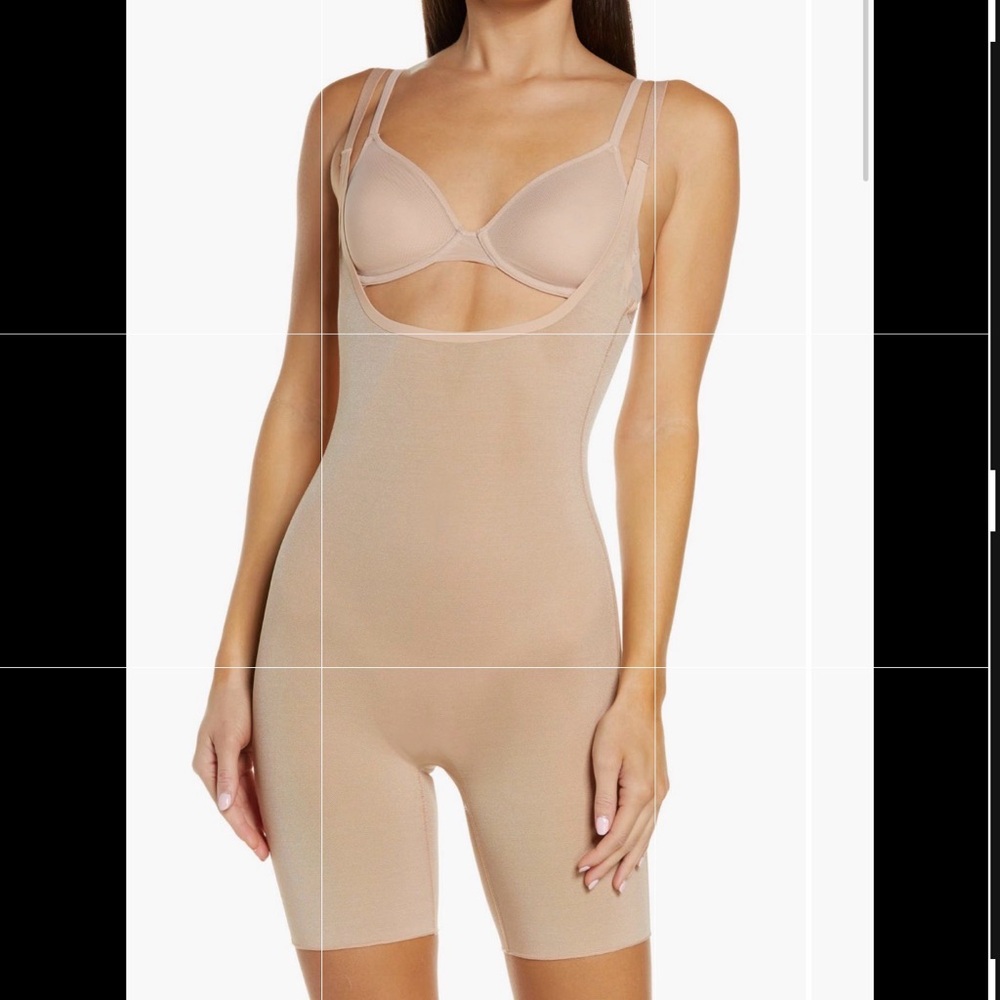SKIMS Sheer Sculpting Open Bust Shapewear Bodysuit in Color Clay 2X